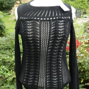 Jessica Simpson S Black Cierra Shoulder Sweater